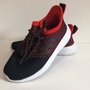 ADIDAS TENNIS SHOES boys size 1 blk/red